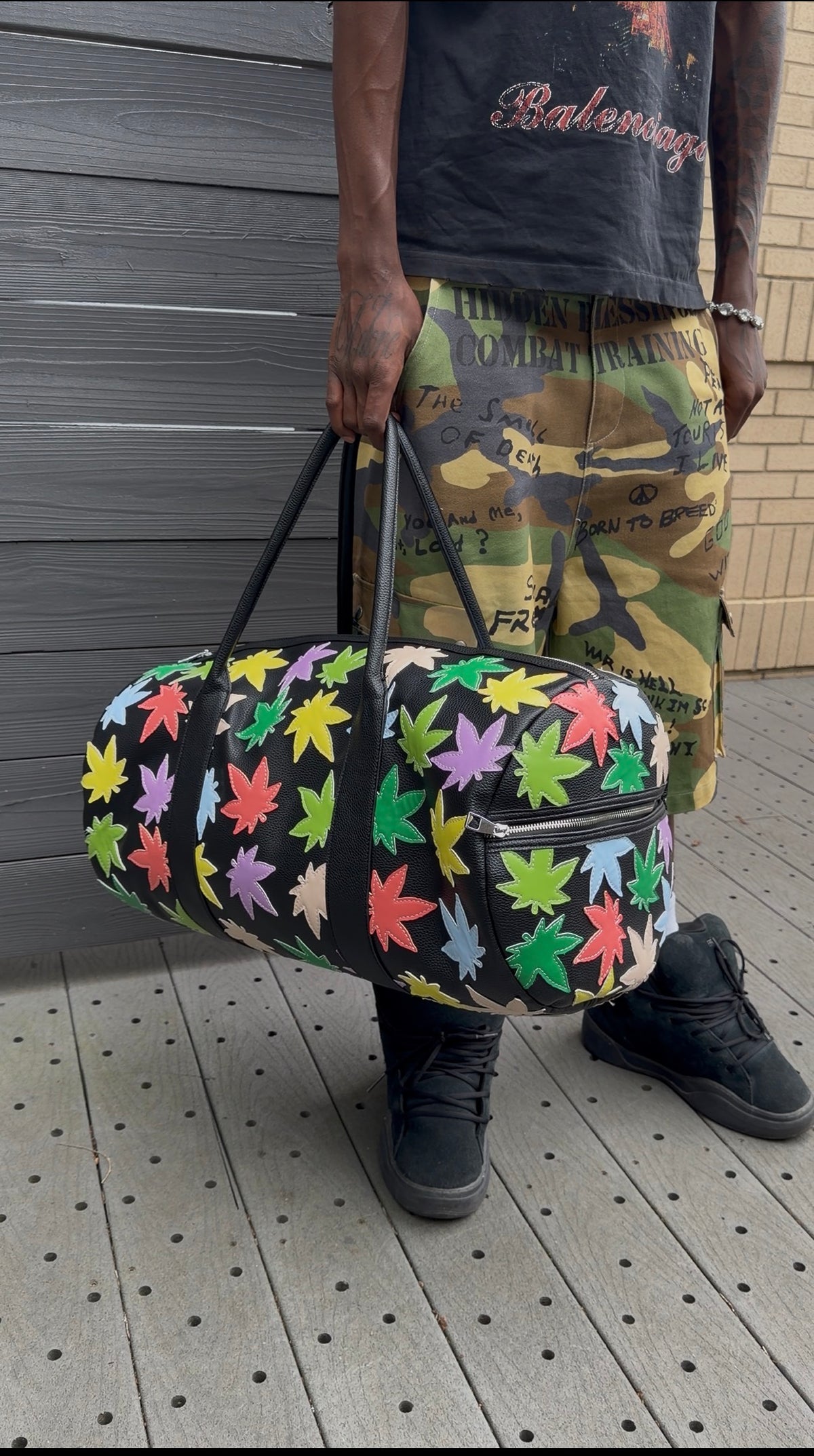 MULTICOLOR HERBAL PATCH DUFFLE